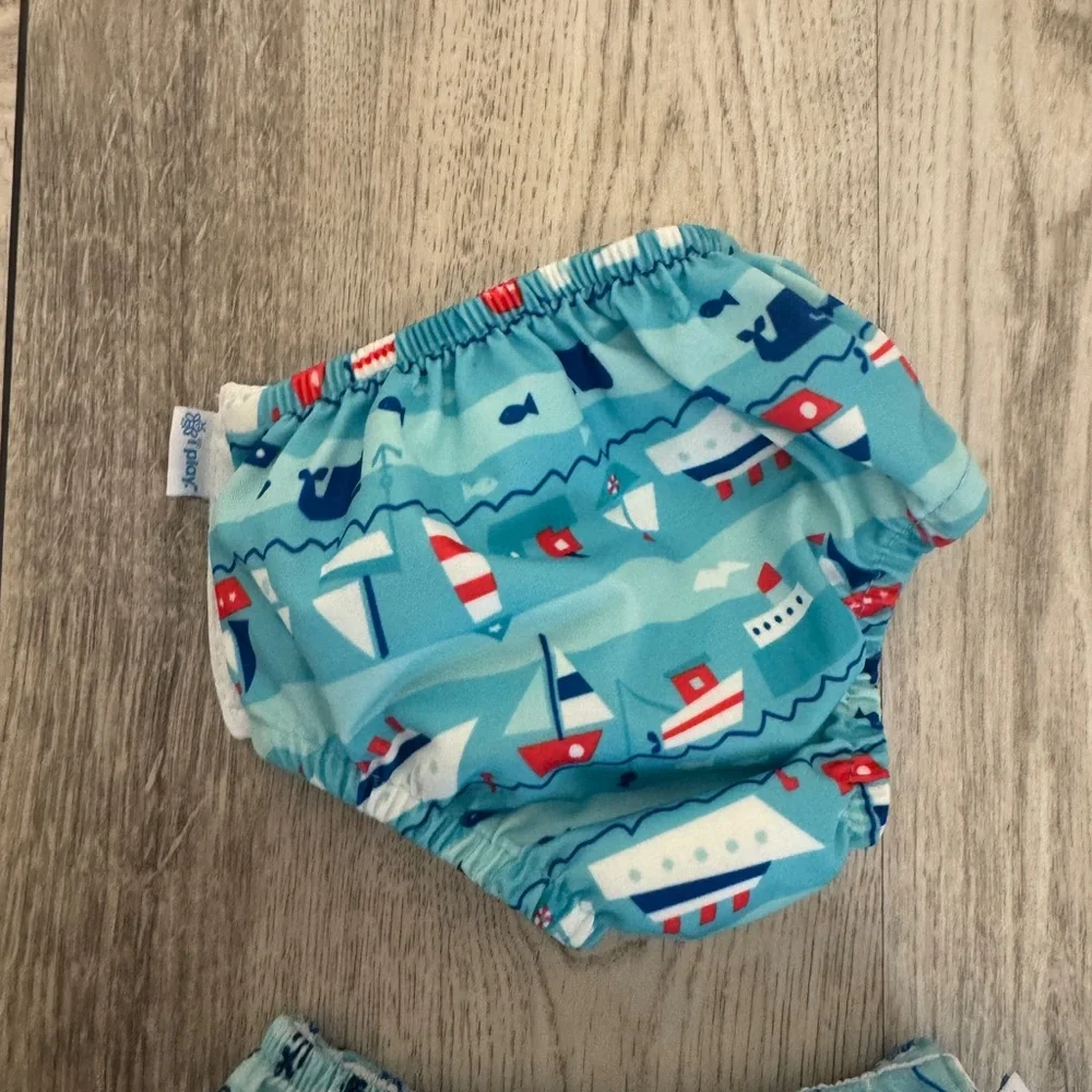 Nautical Themed Kids Swim Diaper Set - Blue